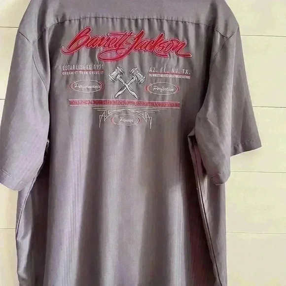 Men’s 50 th Auction Camp Shirt size3XL charcoal, gray in new like condition - Picture 4 of 6